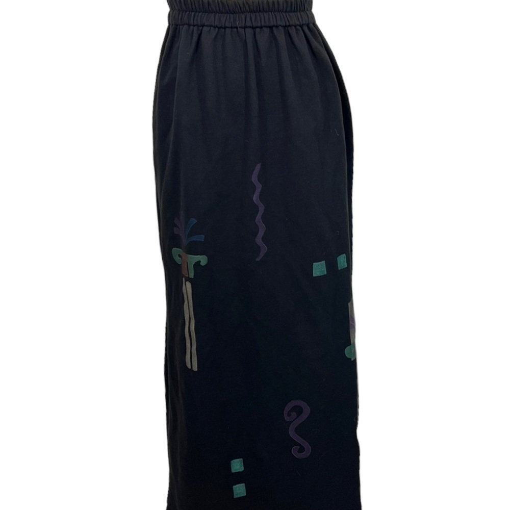 Play Alegre Art to Wear Lagenlook Black Heavy Jersey Long Skirt.